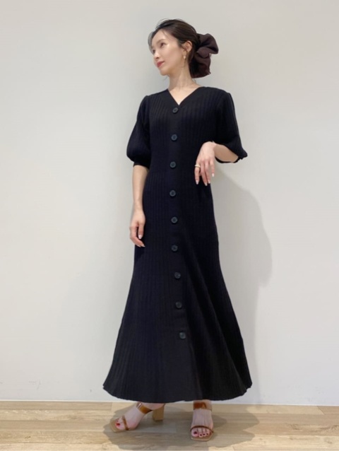 フロントボタンニットワンピース マキシ丈 ロングワンピース Snidel スナイデル ファッション通販 ウサギオンライン公式通販サイト