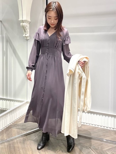 シフォンｖネックワンピース 膝丈 ミディ丈ワンピース Celford セルフォード ファッション通販 ウサギオンライン公式通販サイト