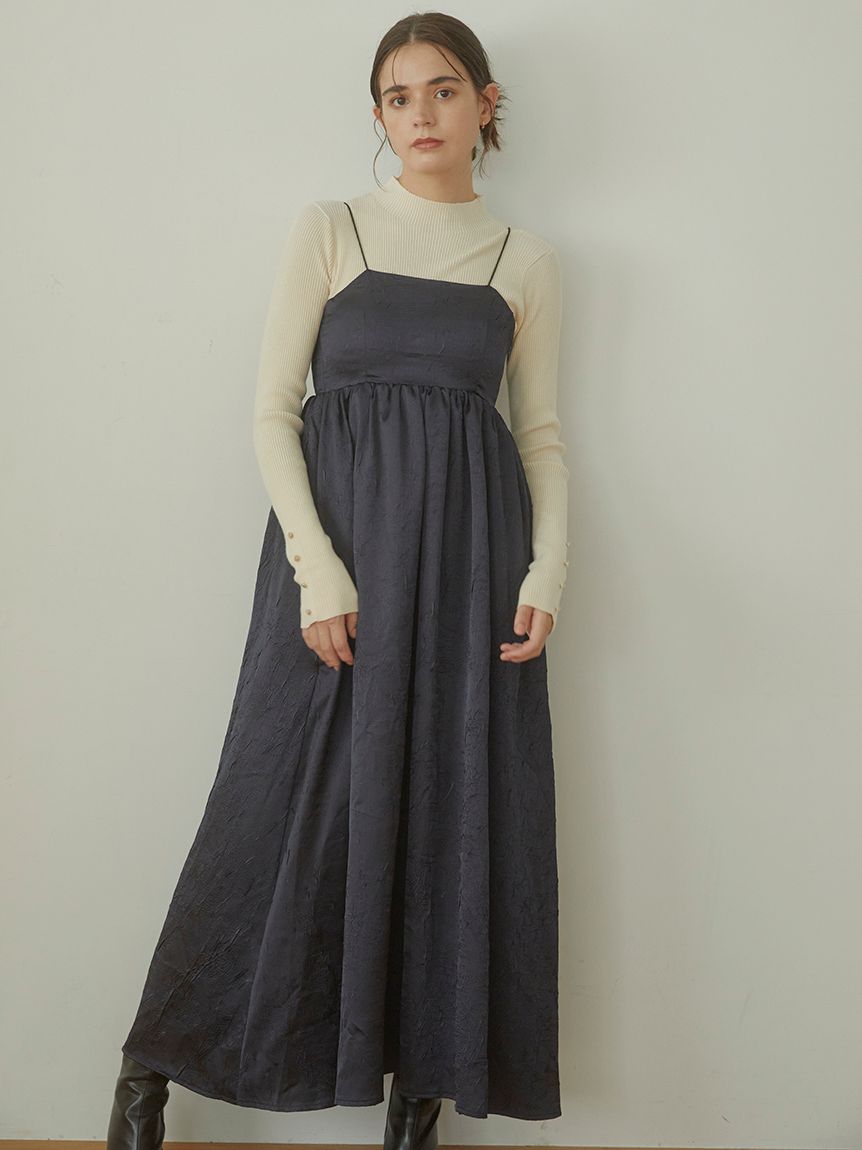 Pinstrap volume satin dress（マキシ丈/ロングワンピース）｜ACYM ...
