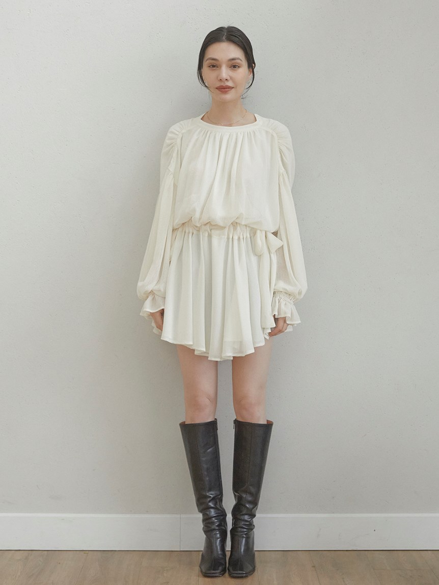 Shirring sheer multi ワンピース(マキシ丈/ロングワンピース)|ACYM