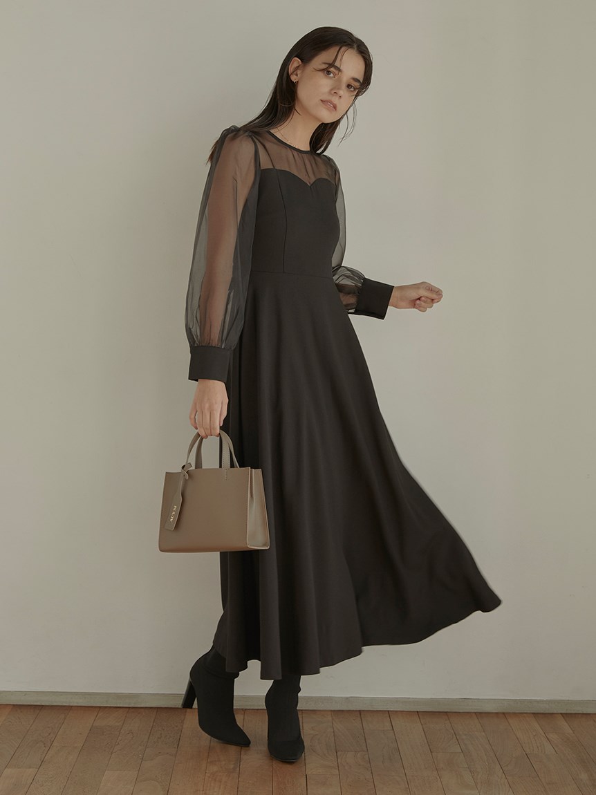 Combi sleeve long dress（マキシ丈/ロングワンピース）｜ACYM