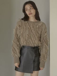 ACYM/Wrap eco leather mini スカート/ミニスカート