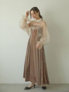 ACYM/【セットアイテム】2way borelo velvet dress/マキシ丈/ロングワンピース