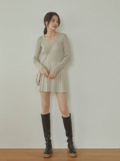 ACYM/Pleats knit mini ワンピース/その他ワンピース