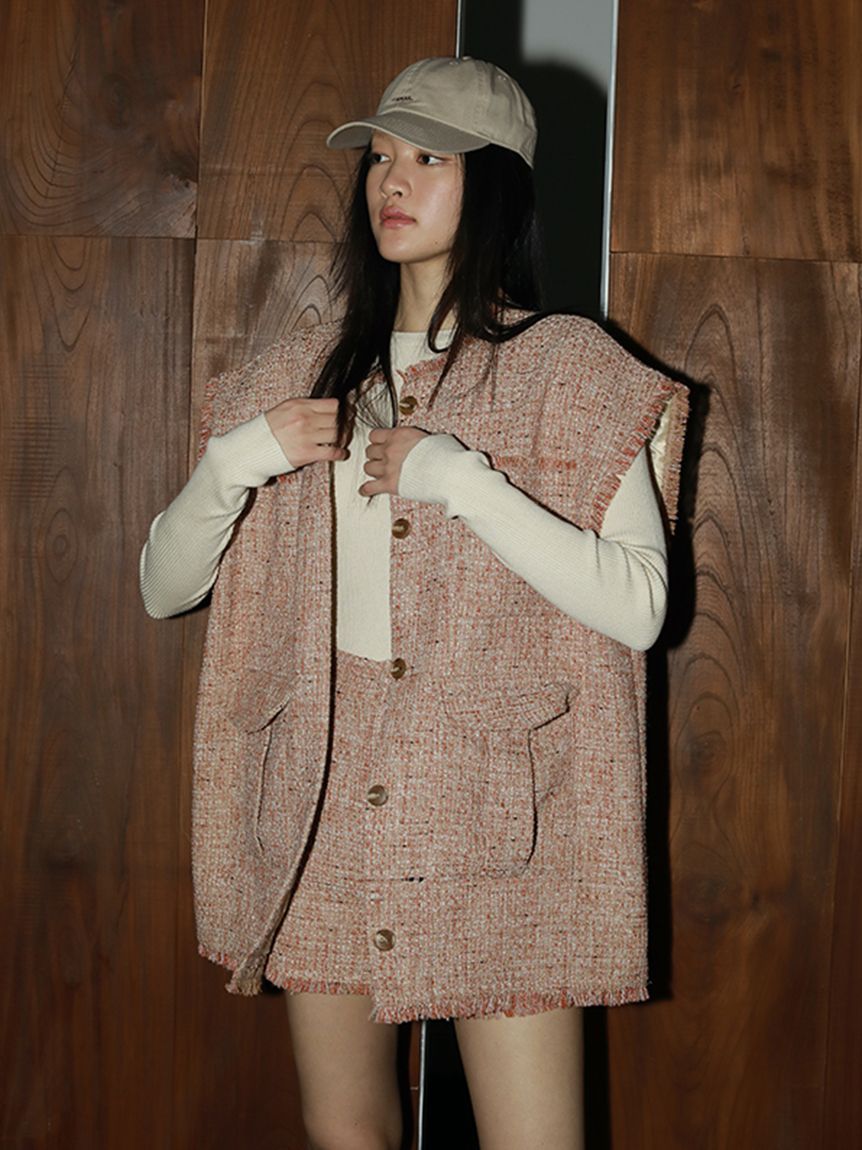 Tweed cutting box vest（ベスト）｜AMAIL（アマイル）｜ファッション