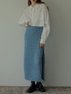 AMAIL/Popcornfit slit skirt/マキシ丈/ロングスカート