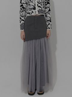 AMAIL/Hipup tulle skirt/マキシ丈/ロングスカート