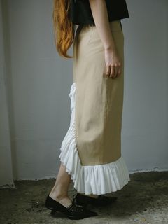 AMAIL/Cotton furi skirt/マキシ丈/ロングスカート