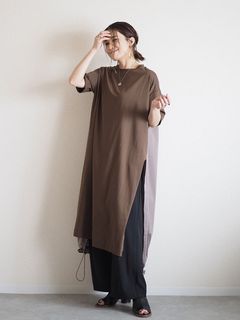 ANIECA/Tシャツワンピース/マキシ丈/ロングワンピース