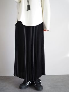 ANIECA/Satin Pleats Skirt/マキシ丈/ロングスカート