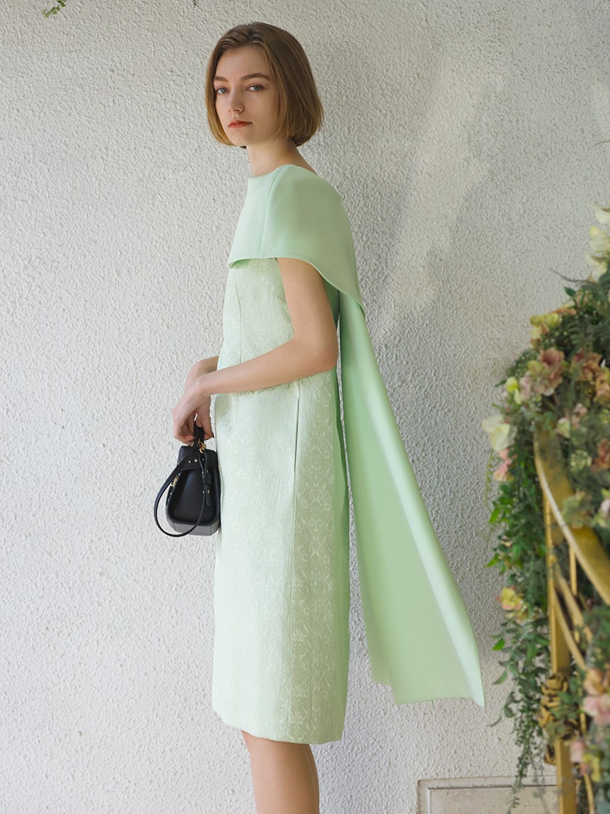 YUMI KATSURA for CELFORD】ジャガードケープドレス（ドレス