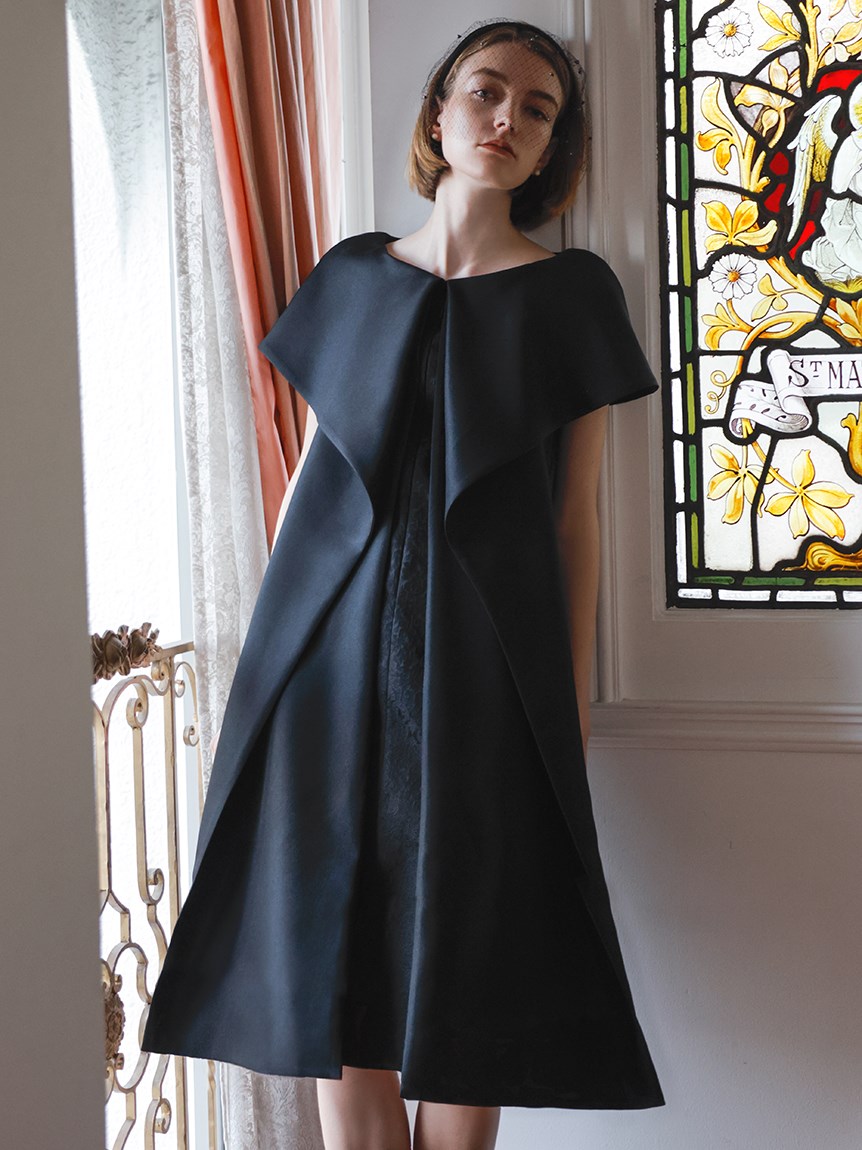 YUMI KATSURA for CELFORD】ジャガードケープドレス（ドレス