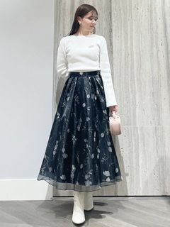 CELFORD/フラワープリントタックフレアスカート/その他スカート
