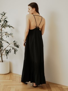 CIEL'AIR/BACK OPEN PLEATED CAMIDRESS/その他ワンピース