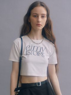 eimy istoire/eimyパールロゴフィットTシャツ/カットソー/Tシャツ