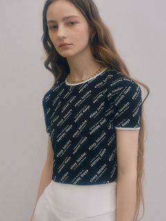 エイミー イストワール(eimy istoire)のバイヤスロゴクロップTシャツ カットソー/Tシャツ