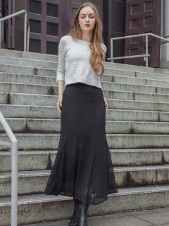 ELENORE/Sheer JQ mermaid skirt/マキシ丈/ロングスカート