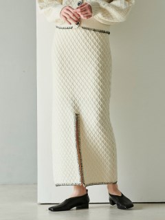 EMMA LIMBER/Stitch Knit Skirt/膝丈/ミディ丈スカート