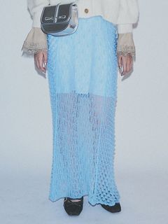 FURFUR/立体透かし編みスカート/マキシ丈/ロングスカート