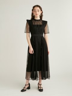 FURFUR/素材ミックスレースドレス/ドレス
