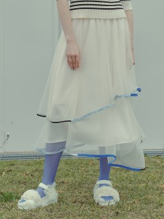 FURFUR/【限定サイズ】ダブルトリミングヘムスカート/マキシ丈/ロングスカート