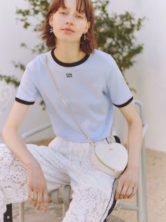 FURFUR/【限定カラー】ロゴ刺繍リンガーネックTシャツ/カットソー/Tシャツ