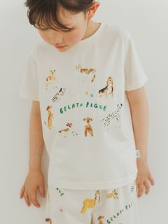 ジェラート ピケ キッズアンドベイビー(gelato pique Kids＆Baby)の【ヒラノトシユキ】【KIDS】DOGワンポイントTシャツ Tシャツ/カットソー
