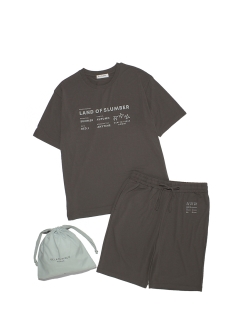 GELATO PIQUE HOMME/【HOMME】サラフリートラベルTシャツ&ショートパンツ&巾着3点SET/セットアップ