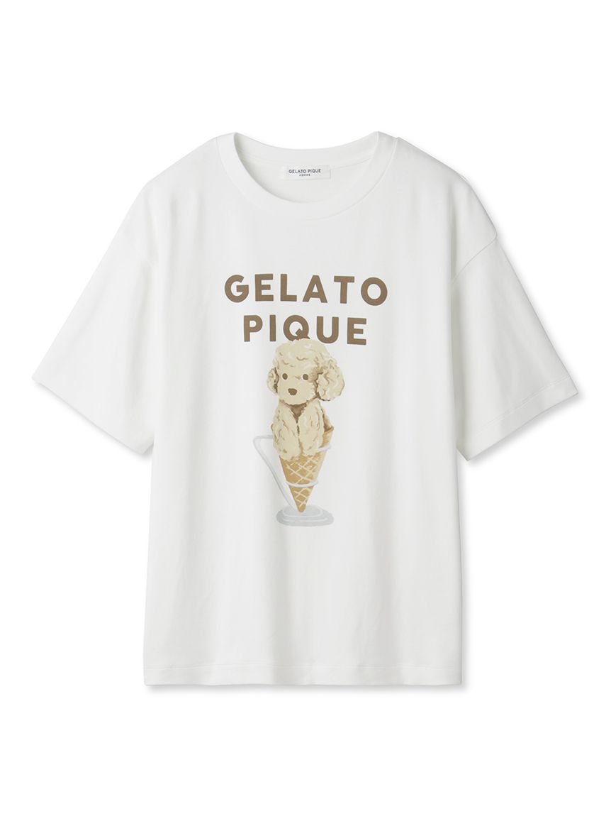 新品　gelato pique  トイプードル　Tシャツ\u0026ロングパンツ　クリーム