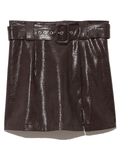 GHOSPELL/Aila Faux Leather Mini Skirt/ミニスカート