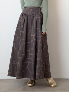 リリーブラウン(LILY BROWN)の変形格子柄ロングスカート マキシ丈/ロングスカート