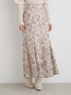 LILY BROWN/リーフ刺繍マーメイドスカート/マキシ丈/ロングスカート