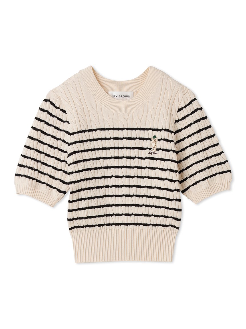 アメリ♡BACK CABLE KNIT♡ ケーブルニット クルーネック ブラウン