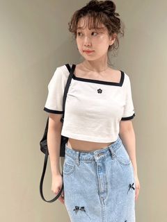 LILY BROWN/【LILY BROWN×MARY QUANT】シェルステッチクロップドTシャツ/カットソー/Tシャツ