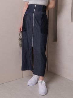 LADYMADE/メッシュポケットジップタイトSK/マキシ丈/ロングスカート