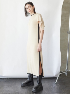 LEANN MOMENT/Bicolor cape knit dress/その他ワンピース