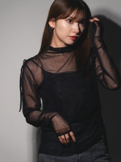 LEANN MOMENT/Sheer gather tulle Tops/その他トップス