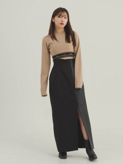 LEANN MOMENT/Faux Leather Pencil Skirt/マキシ丈/ロングスカート