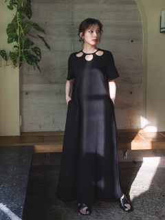 LEANN MOMENT/Round perforated Dress/マキシ丈/ロングワンピース