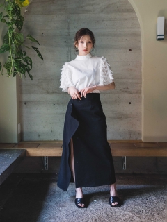 LEANN MOMENT/Black Denim Wrapping Skirt/その他スカート