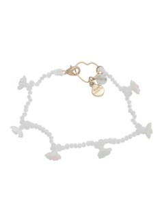 MICHU COQUETTE/Shell　flowerのBeads bracelet／White/ブレスレット/バングル