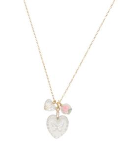 MICHU COQUETTE/14KGF/Butterfly+Vintage Rose+Crystal Bijouネックレス/ネックレス
