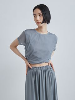 MIESROHE/シアーツイストクロップド丈Ｔシャツ/カットソー/Tシャツ