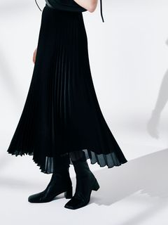 Mila Owen/【WEB限定サイズあり】ウエストゴムデザインシアープリーツスカート/マキシ丈/ロングスカート