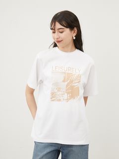 Mila Owen/フォトグラフィックコットンTシャツ【手洗い可能】/カットソー/Tシャツ