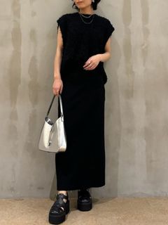 Mila Owen/ウエストゴムストレートロングニットスカート【手洗い可能】/マキシ丈/ロングスカート