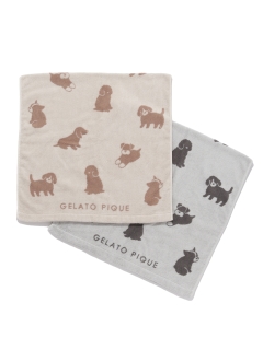 gelato pique/【ラッピング済み】DOG柄フェイスタオル２枚SET/セットアップ