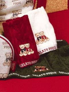 gelato pique/【HOLIDAY】ベア刺繍ハンドタオル/ハンカチ/ハンドタオル