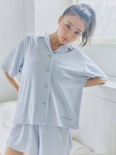 gelato pique/【接触冷感】サマーカラーパイルシャツ＆ショートパンツセット/セットアップ