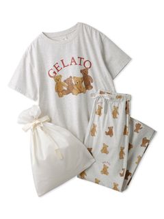 ジェラート ピケ(gelato pique)の【ラッピング済み】ベアワンポイントTシャツ＆ロングパンツSET セットアップ